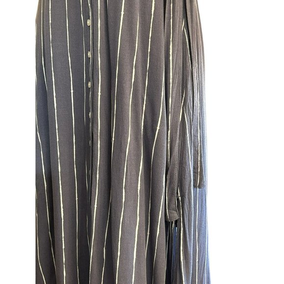 Abercrombie & Fitch Women's Blue Striped V Neck Midi Dress Size XS Y2K Style - Picture 4 of 6